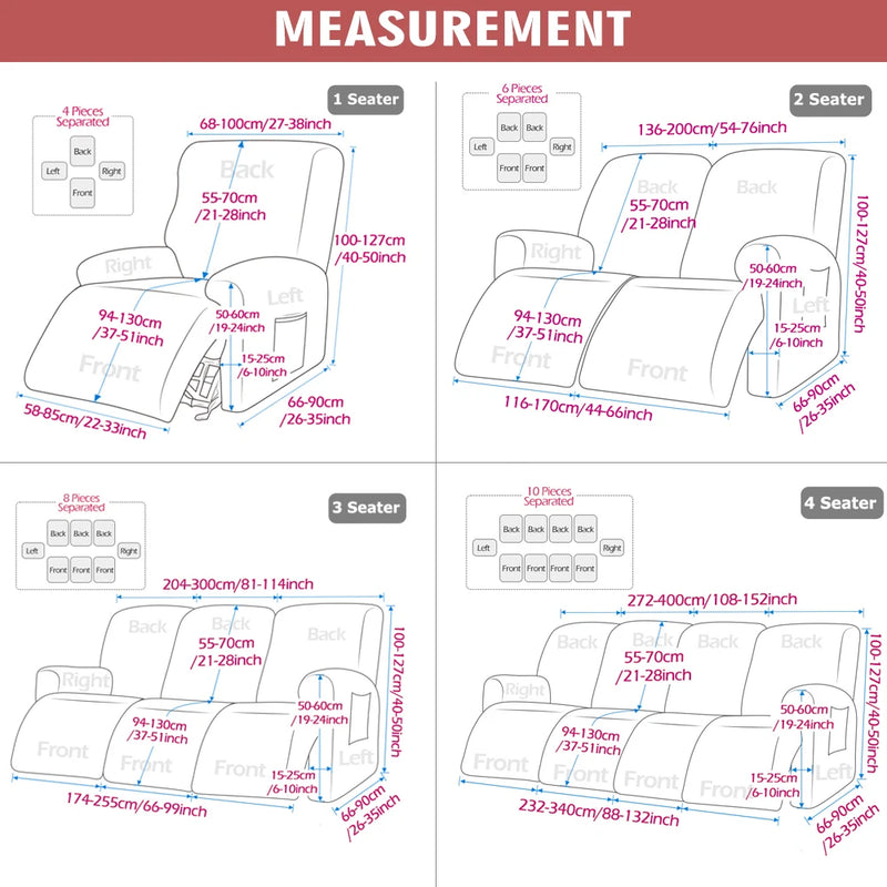 Capa para Sofá Reclinável em Veludo Repelente de Água - Proteção e Conforto para o Seu Sofá